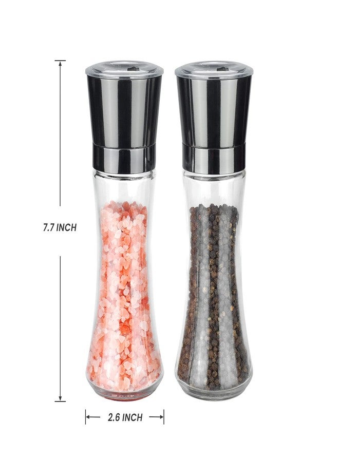 VEVOK CHEF Salt and Pepper Grinder Set Stainless Steel Black Salt and Pepper Mill with Adjustable Coarseness Salt Shaker Set Spice Grinder Black Pepper Grinder Refillable Home Kitchen - Image 3
